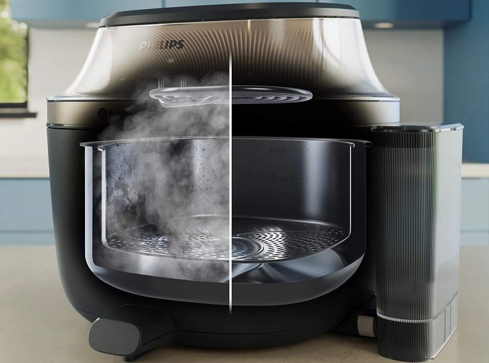 Air Fryer Frytkownica beztłuszczowa PHILIPS NA547-07 funkcja steamclean, rozpuszczanie tłuszczu, szybsze czyszczenie