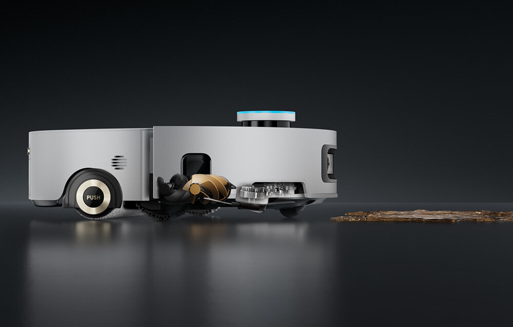 Robot sprzątający DREAME Aqua 10 Ultra Roller Complete Biały Usuwanie wszystkich zabrudzeń Dwuczęściowa szczotka HyperStream™ zabrudzenia włosy Gumowa szczotka TPU Thermoplastic Polyurethane termoplastyczny poliuretan SideReach™ 