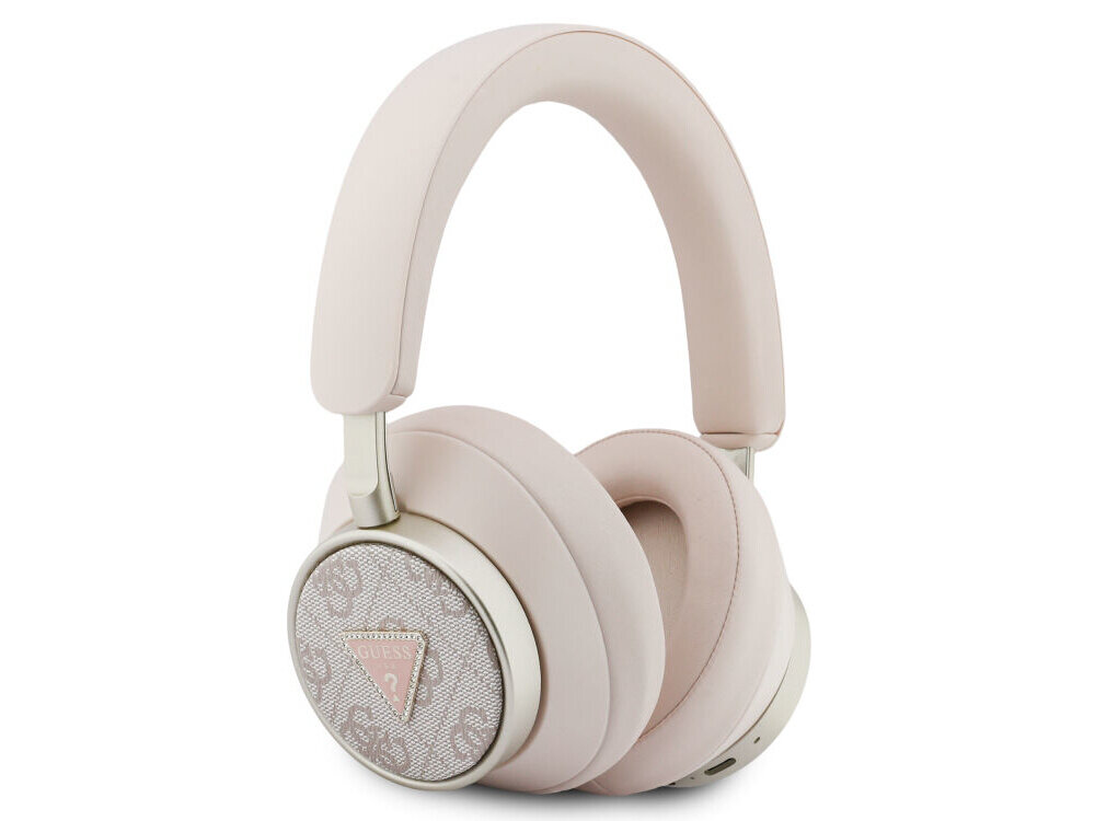 Słuchawki Guess 4G Triangle Logo Bluetooth ENC nauszne czarne USB-C IPX4, słuchawki naszune na białym tle