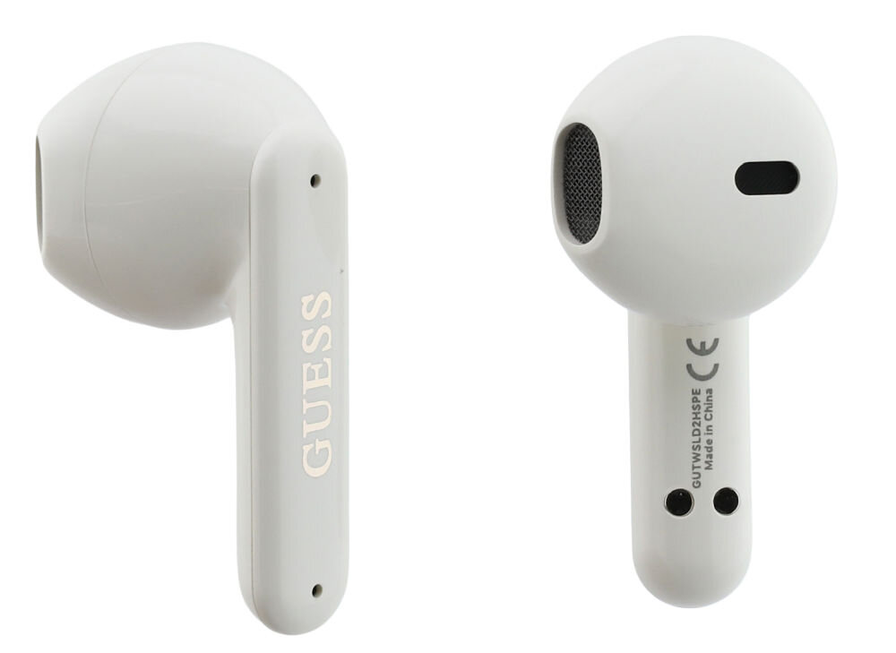 Słuchawki Guess Bluetooth 5.4 stabilne połączenie mikrofon 10 m pasmo 20-20000 Hz, słuchawki na białym tle