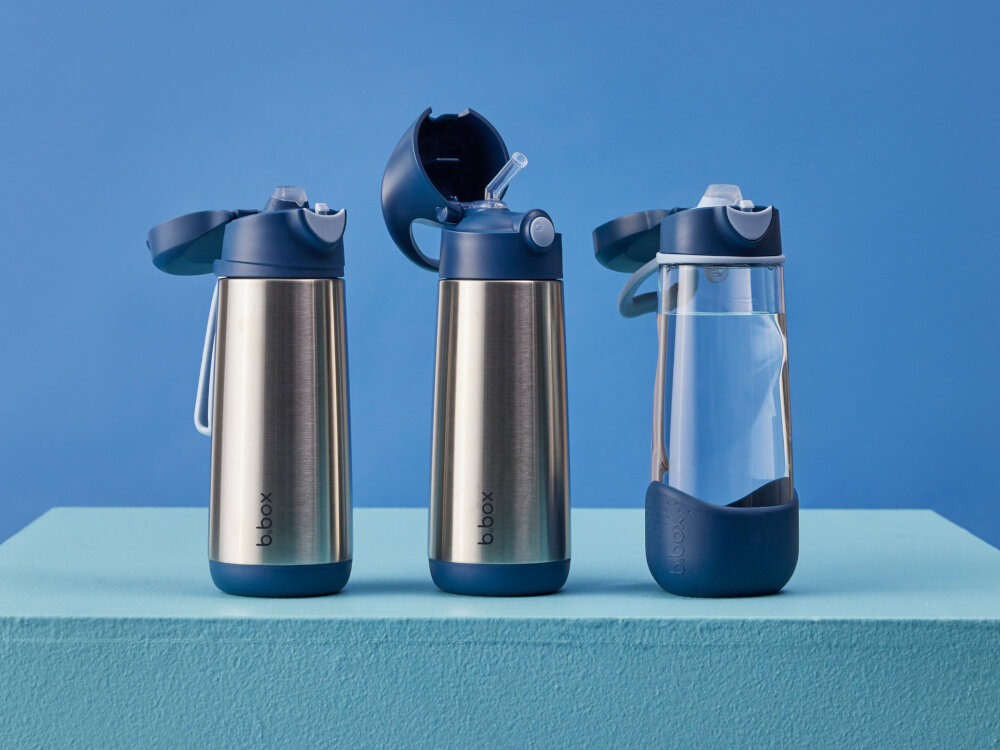 Butelka tritanowa B.BOX BB00874 Granatowy Przemyślana konstrukcja Szczelna budowa wsparcie dla dzieci powyżej 3 roku życia