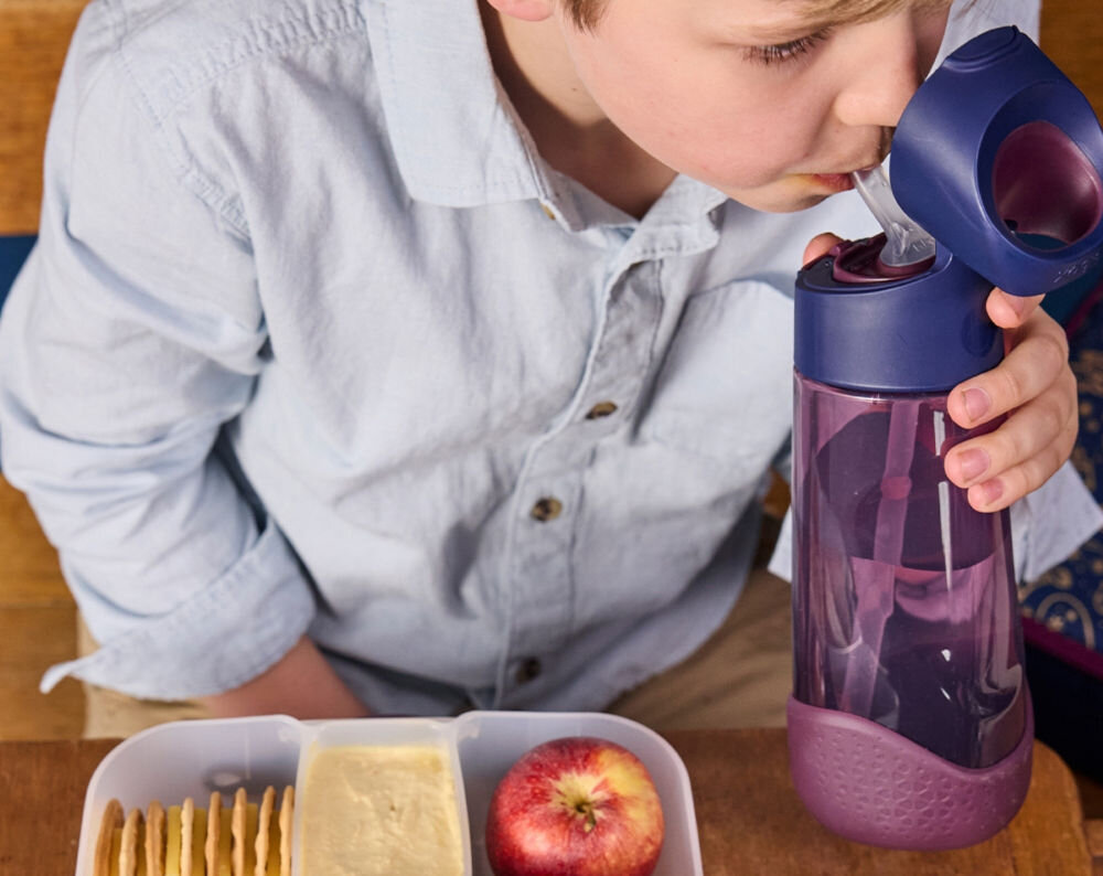 Butelka tritanowa B.BOX BB00916 Bordowo-granatowy Design i funkcjonalność motyw inspirowany światem Harry’ego Pottera Przezroczyste ścianki pojemność  z lekkiego i wytrzymałego Tritanu™  Materiał jest wolny od BPA, ftalanów i PCW 