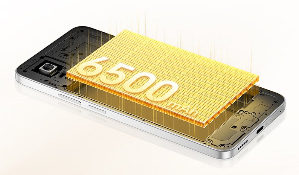 Smartfon HONOR X7d bateria 6500 mAh Dual-cell 35 W HONOR SuperCharge system wielopunktowego monitorowania temperatury