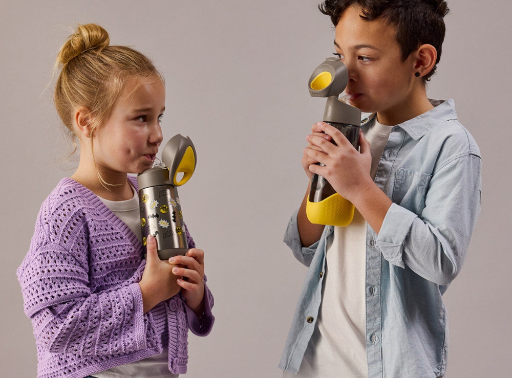 Butelka tritanowa B.BOX BB00915 Szaro-żółty wygląd design prezentacja wizualizacja Nawodnienie w super stylu