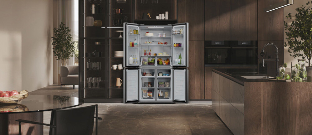 LODÓWKA HAIER HCR 3818ENMD duża pojemność miejsce przestrzeń