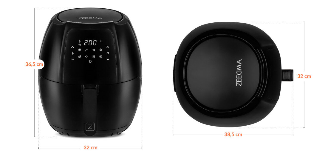 Frytkownica beztłuszczowa ZEEGMA Knapper Grand Air Fryer zestaw akcesoria komplet wyposazenie