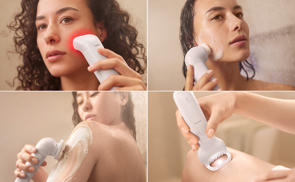 Mężczyzna golący brodę, włosy i klatkę piersiową