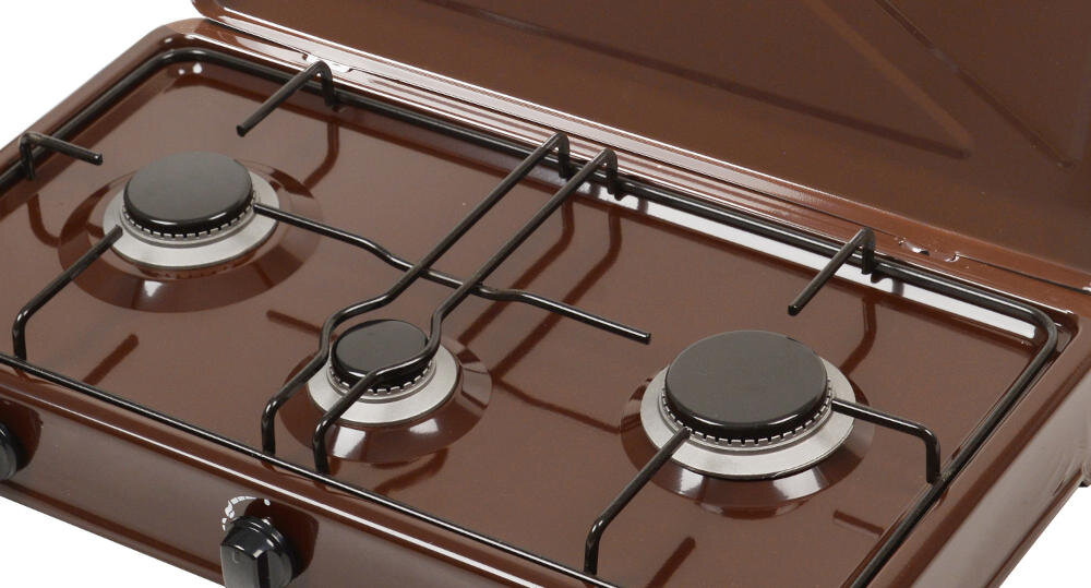 RAVANSON-K-03BR kuchenka gazowa pola grzewcze metalowy ruszt obudowa stabilna podstawa emalia temperatury