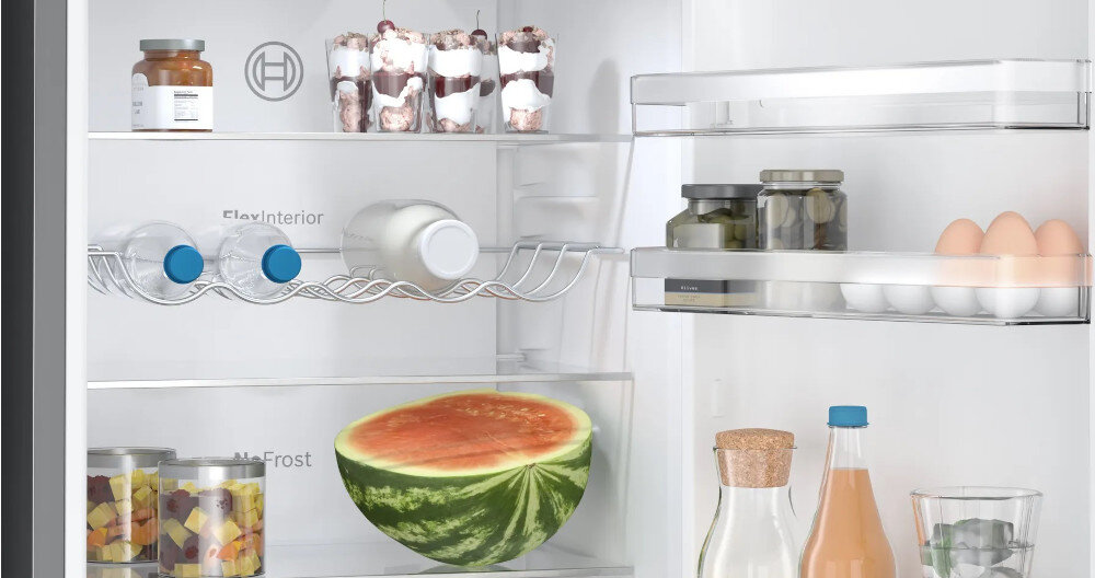 LODÓWKA BOSCH KGN36VXCT półka na butelki szkło przechowywanie bezpieczne butelki