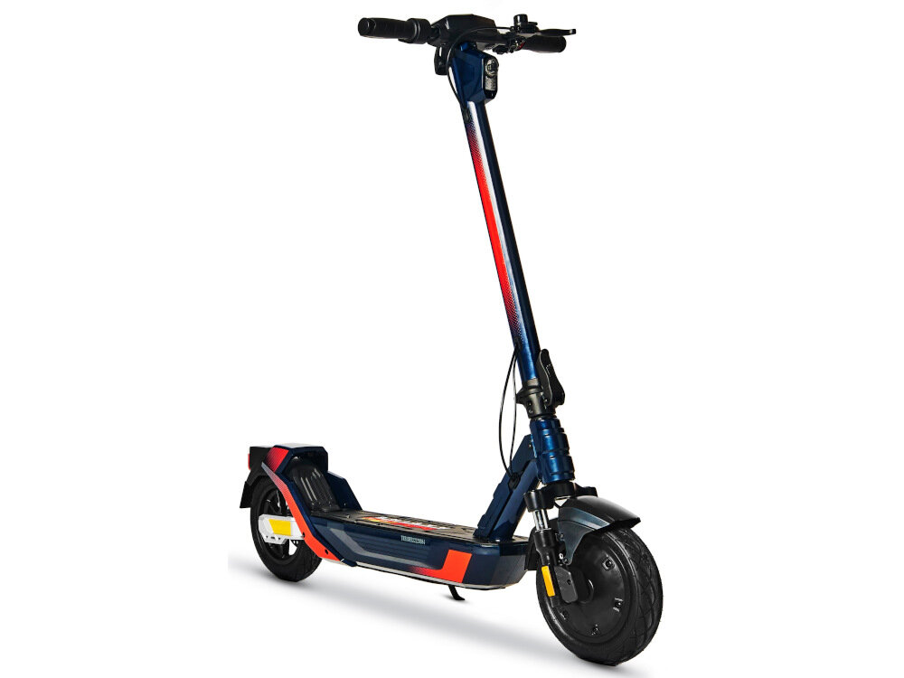 Hulajnoga elektryczna RED BULL RB-RTENTURBO10-12 Granatowo-czerwony skladana stopka w centralnym punkcie ciezkosci
