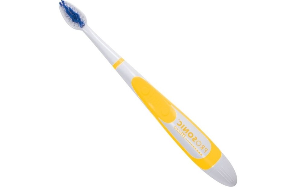 Szczoteczka soniczna VISIOMED Prosonic Micro 2 zolty zasilanie bateryjne jedna bateria AAA latwa wymiana baterii