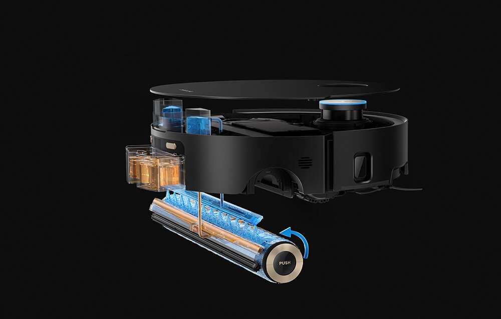 Robot sprzątający DREAME Aqua 10 Ultra Roller Complete Czarny System AquaRoll™ na bieżąco płucze i odświeża rolkę mopa w czterech krokach