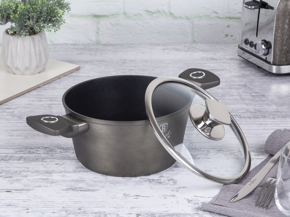 Zestaw garnków BERLINGER HAUS Crystal Collection BH 7167 15 elementów uchwyty sofr touch, ergonomiczne, nienagrzewające się, pewny chwyt, wygoda