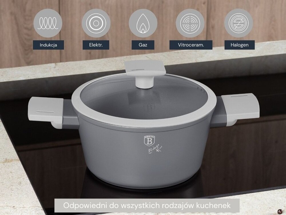 Zestaw garnków BERLINGER HAUS Aspen BH 8245 15 elementów duo turbo inductio, szybkie i równomierne nagfzewanie, oszczędność energii, do każdego tyou kuchenek