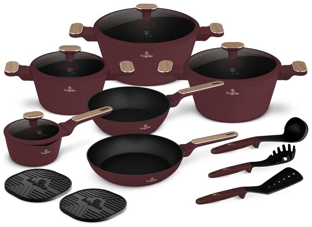 Zestaw garnków BERLINGER HAUS Leonardo Nordic BH-8306 15 elementów minimalizm, styl, elegancja, stonowana kolorystyka