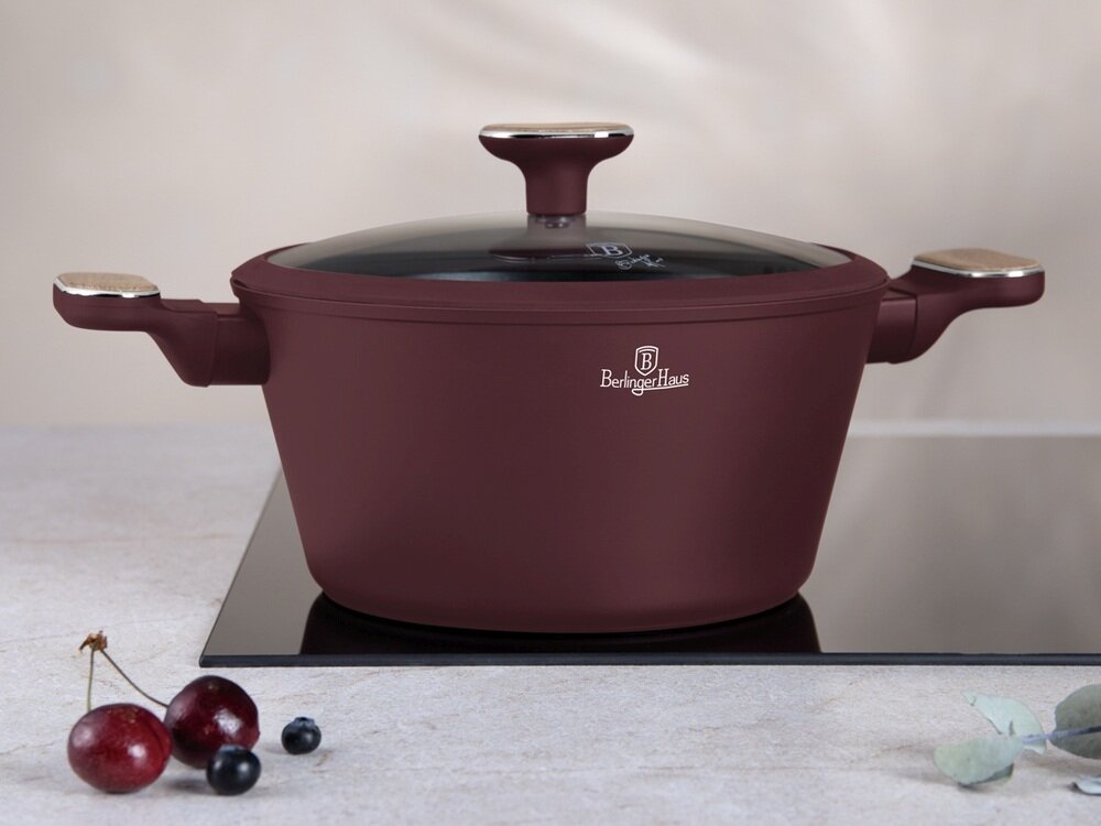 Zestaw garnków BERLINGER HAUS Leonardo Nordic BH-8306 15 elementów 3-warstwowa powłoka titanpro, nieprzywierające składniki, mniejsza ilość tłuszczu