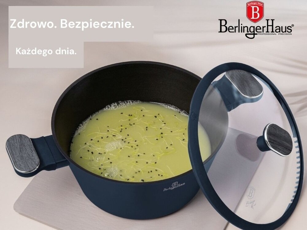 Zestaw garnków BERLINGER HAUS Deep Sea BH 8382 15 elementów z trwałego aluminium, równomierne nagrzewanie, stabilność, odporność na odkształcenia