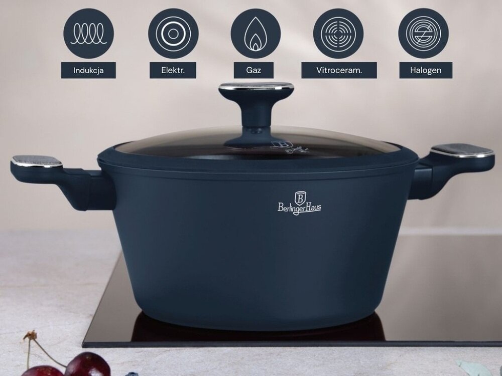 Zestaw garnków BERLINGER HAUS Deep Sea BH 8382 15 elementów dno turbo induction, szybkie i równomierne nagrzewanie, oszczędność czasu i energii