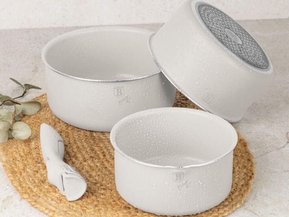 Zestaw patelni i garnków BERLINGER HAUS Sahara Nordic BH-8420 materiały wolne od pfoa, ołowiu i kadamu, bezpieczne w kontakcie z żywnością, spełnia wysokie standardy