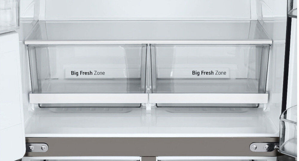 LODÓWKA LG GML860PYFE pojemność przestrzeń szuflady miejsce półki organizacja pojemność