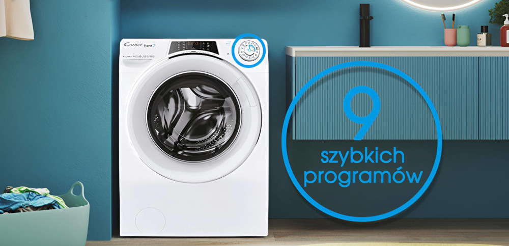 Pralka CANDY RapidO RO496DWMC7 1-S szybkie programy 9