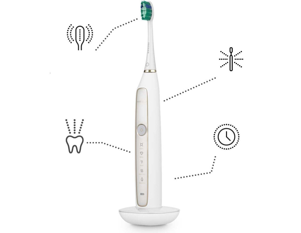 Szczoteczka soniczna SEYSSO Gold White Special Collection 5 roznych programow efektywne czyszczenie