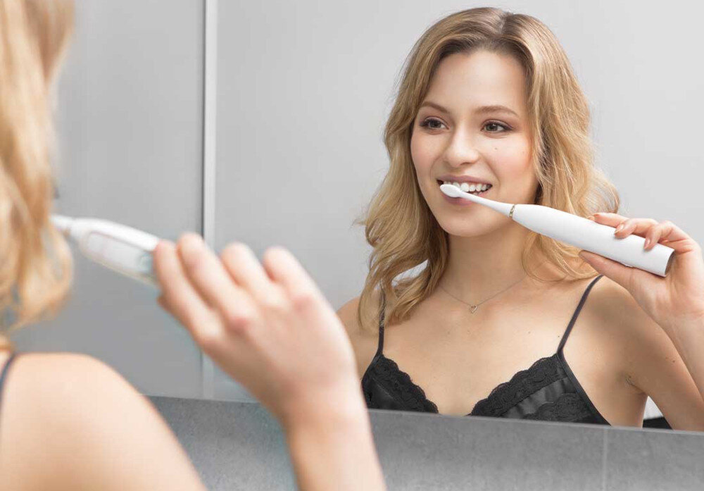 Szczoteczka soniczna SEYSSO Gold White Special Collection wydajny akumlator czas pracy