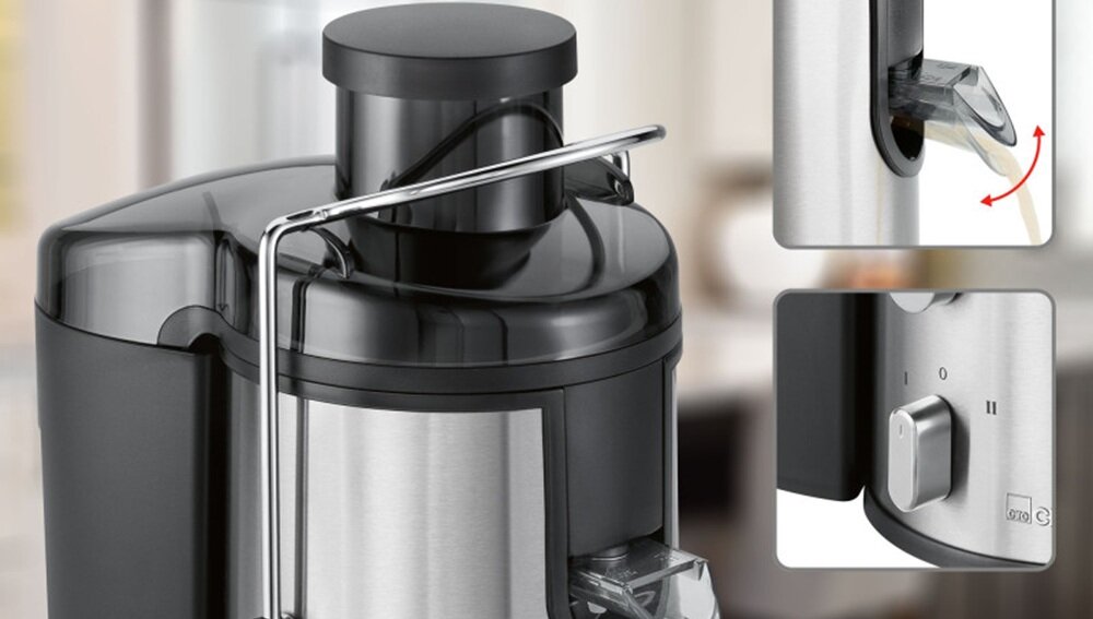 Sokowirówka CLATRONIC AE 3666 obudowa ze sali nierdzewnej, łatwe czyszczenie, codzienne użytkowanie