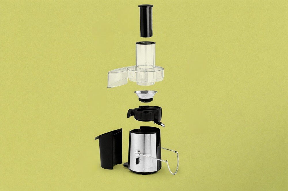 Sokowirówka CLATRONIC AE 3666 rozłożenie na części, łatwiejsze czyszczenie, szybkie przygotowanie sprzętu