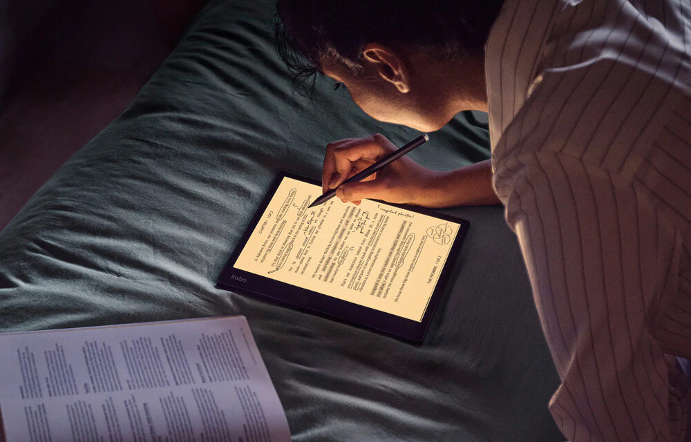 Czytnik E-Booków KOBO Elipsa 2E Czarny wyświetlacz przekątna technologia rozdzielczość regulacja jasność