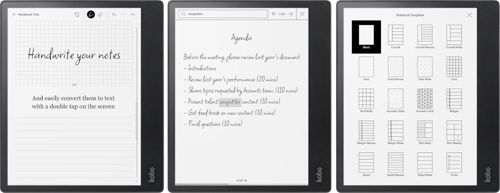 Czytnik E-Booków KOBO Elipsa 2E Czarny funkcje szablony wyszukiwanie organizacja