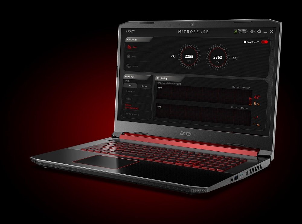 Laptop ACER Nitro 5 AN517-51 system chłodzenia NitroSense CoolBoost dwa wentylatory