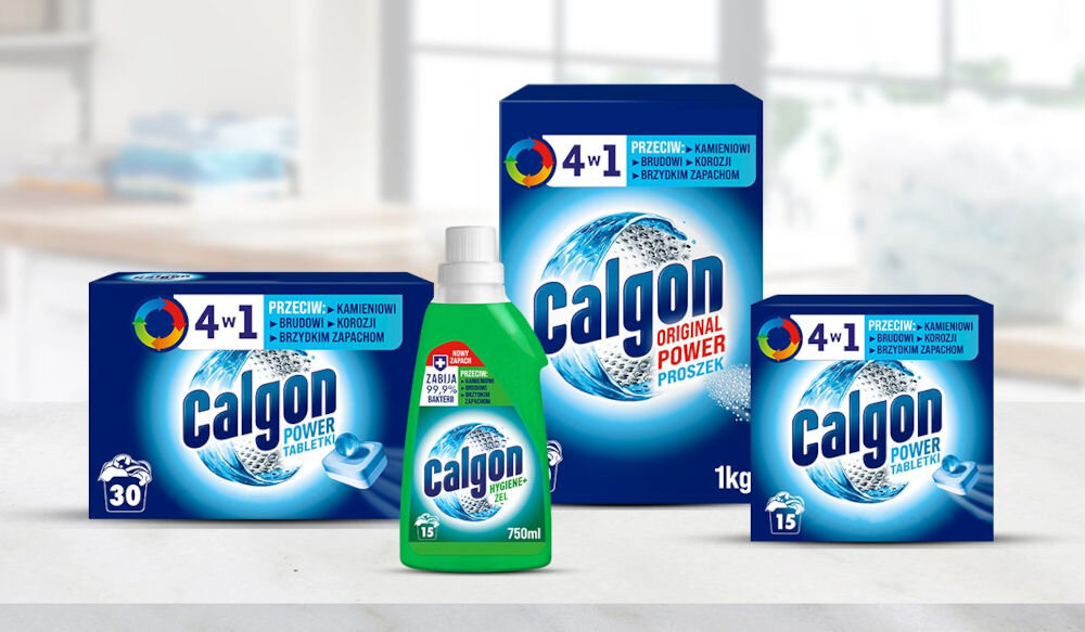Tabletki do pralki przeciw osadzaniu się kamienia CALGON 2w1 15 szt. ochrona pralki