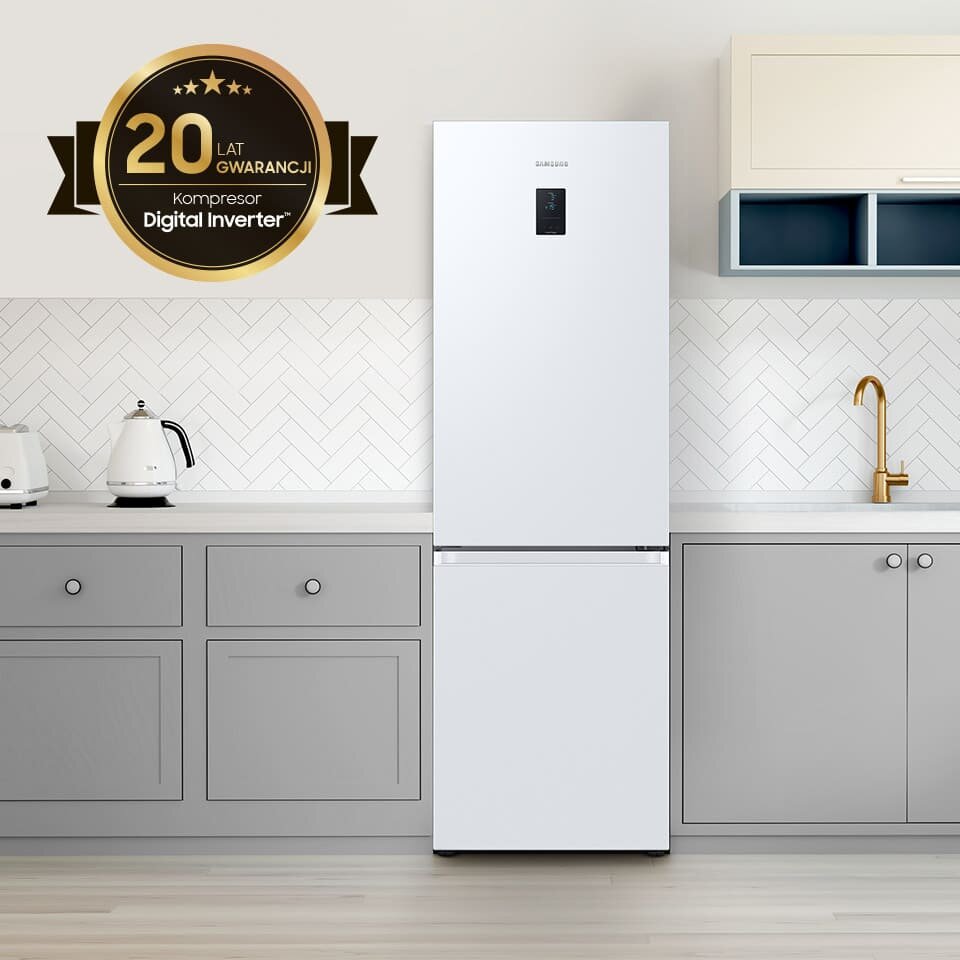 Lodówka posiada kompresor Digital Inverter z 20-letnią gwarancją Lodówka RB34C671EWW posiada kompresor Digital Inverter z 20-letnią gwarancją