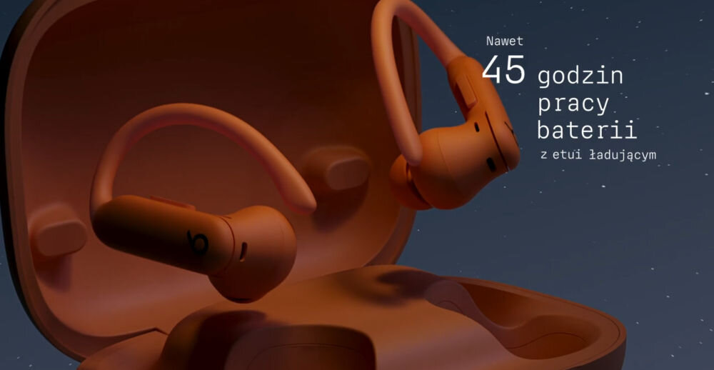 Słuchawki dokanałowe BEATS Powerbeats Pro 2 Niedościgniona czerń do 10 godzin słuchania na jednym ładowaniu, technologia Fast Fuel, ok. 5 minut ładowania, aby uzyskać aż 90 minut odtwarzania muzyki, 
					do 45 godzin odtwarzania z etui ładującym, słuchawki oraz etui na szarym tle, biały napis Nawet 45 godzin pracy baterii z etui ładującym