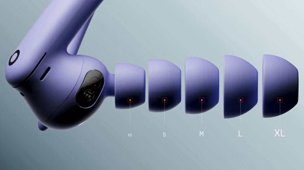 Słuchawki dokanałowe BEATS Powerbeats Pro 2 Niedościgniona czerń dopasuj swój rozmiar, możliwość wyboru wkładek dousznych w pięciu różnych rozmiarach XS, S, M, L, XL,
					słuchawka, 5 wkładek dousznych