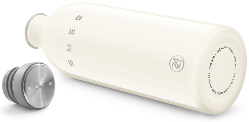 Butelka na wodę SMEG WBF02CR Kremowy Trwała stal nierdzewna Solidna konstrukcja ze stali nierdzewnej Materiał jest bezpieczny i łatwy do mycia zachowuje swoje właściwości przez długi czas