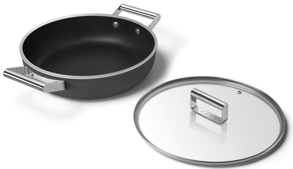 Patelnia SMEG 50's Style DPF2812BLM 28 cm Zdrowe przygotowanie Powłoka ceramiczna bez PFAS lekkie posiłki zadbać o zdrowie