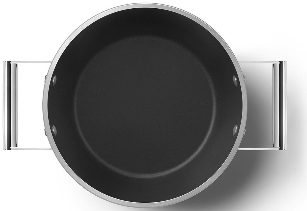 Garnek SMEG 50's Style CSF2412BLM 5.4L Zdrowe przygotowanie dań Powłoka ceramiczna bez PFAS Gładka powierzchnia ogranicza przywieranie