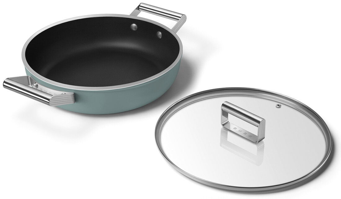 Patelnia SMEG 50's Style DPF2812EGM 28 cm Zdrowe przygotowanie Powłoka ceramiczna bez PFAS lekkie posiłki zadbać o zdrowie