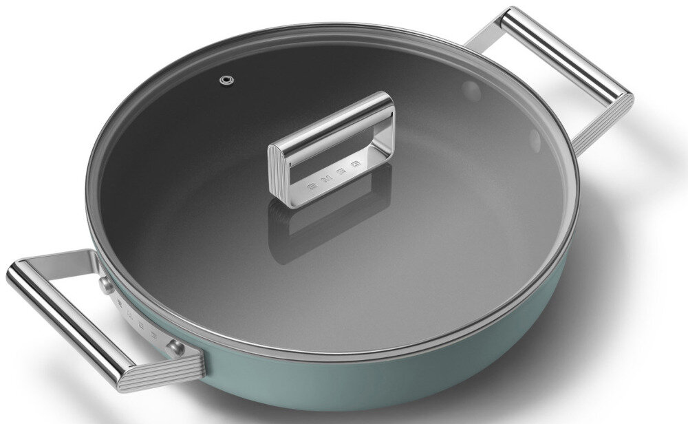 Patelnia SMEG 50's Style DPF2812EGM 28 cm Różne techniki gotowania  obsmażaniu, duszeniu i powolnemu gotowaniu swoboda wygoda komfort