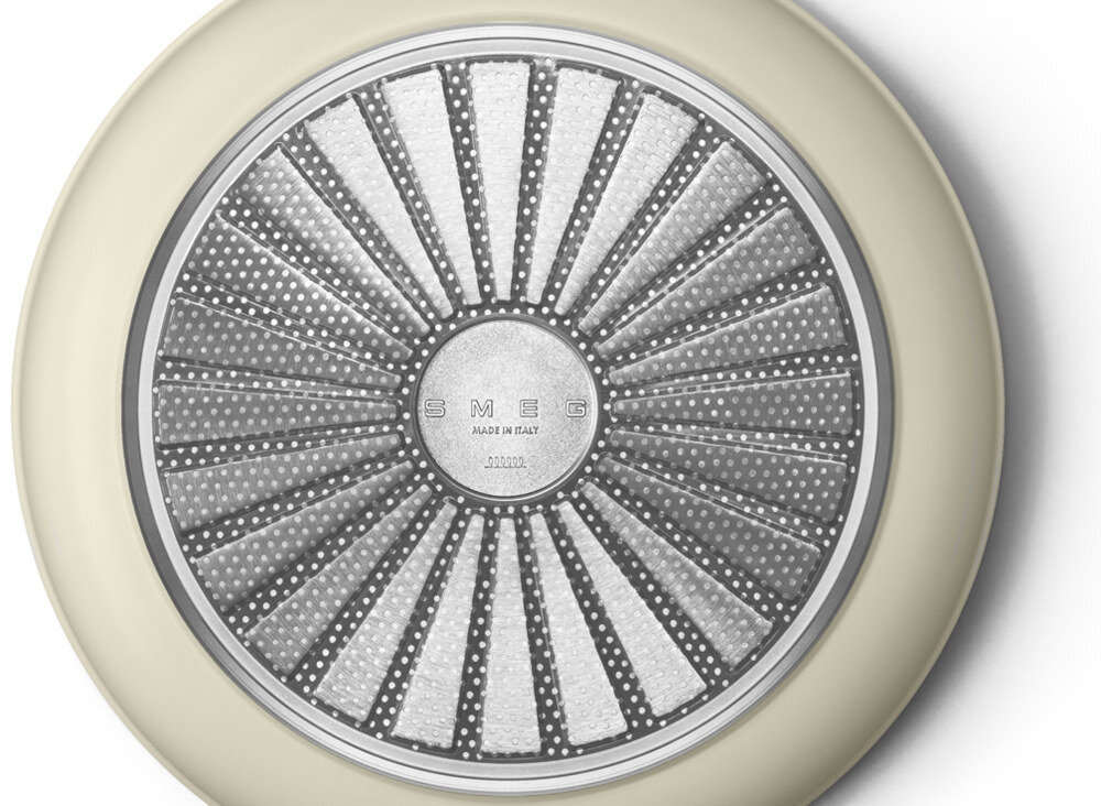 Patelnia SMEG 50's Style FPF2402CRM 24 cm Do każdej kuchni i płyty na wszystkich typach kuchenek, w tym indukcyjnych  w piekarniku do 250°C swoboda