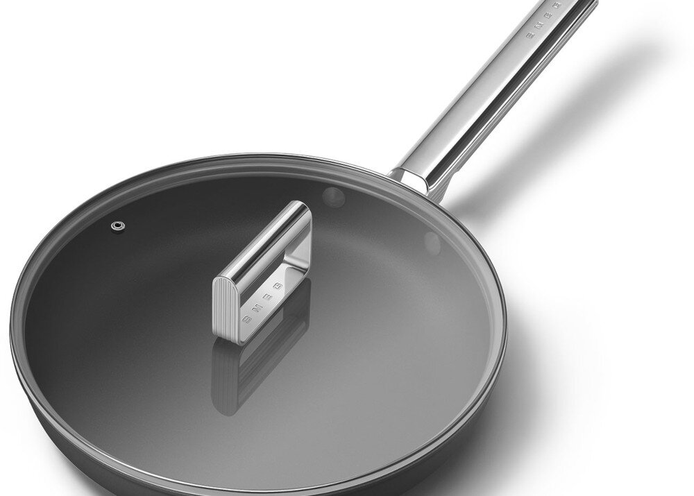 Patelnia SMEG 50's Style FPF2802BLM 28 cm Zdrowe gotowanie bez tłuszczu Powłoka ceramiczna nieprzywierającej powierzchni