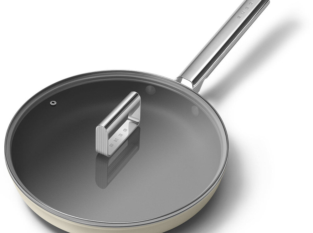 Patelnia SMEG 50's Style FPF2802CRM 28 cm Zdrowe gotowanie bez tłuszczu Powłoka ceramiczna nieprzywierającej powierzchni