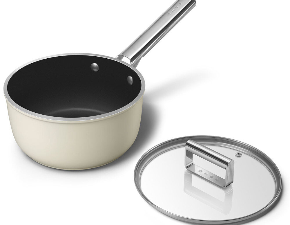 Rondel SMEG 50's Style SPF2012CRM 3.1L Łatwe czyszczenie Gładka powierzchnia szybko umyć rondel bez szorowania
