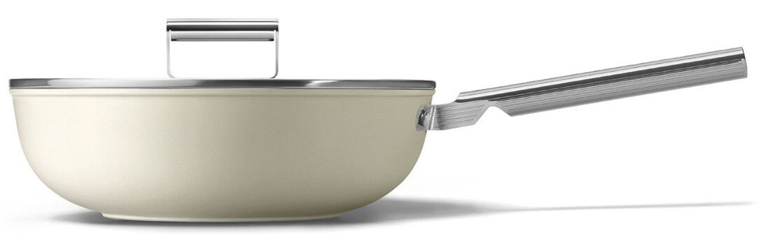 Patelnia wok SMEG WOF3002CRM 30 cm Zdrowe przygotowanie dań Powłoka ceramiczna bez PFAS
