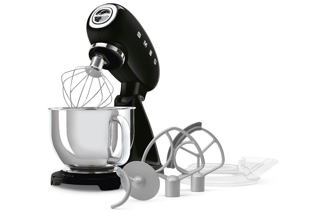 Robot kuchenny planetarny SMEG SMF05BLEU 1000W Czarny zestaw akcesoria komplet wyposazenie