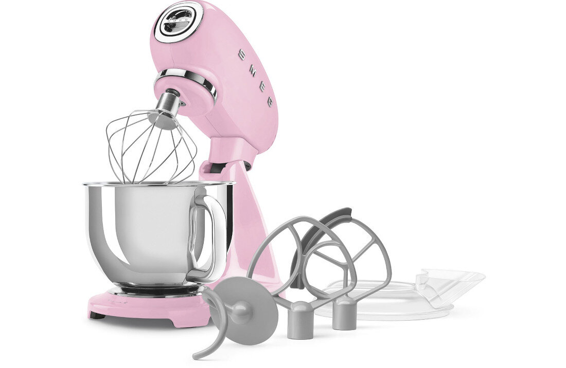 Robot kuchenny planetarny SMEG SMF05PKEU 1000W Różowy zestaw akcesoria komplet wyposazenie