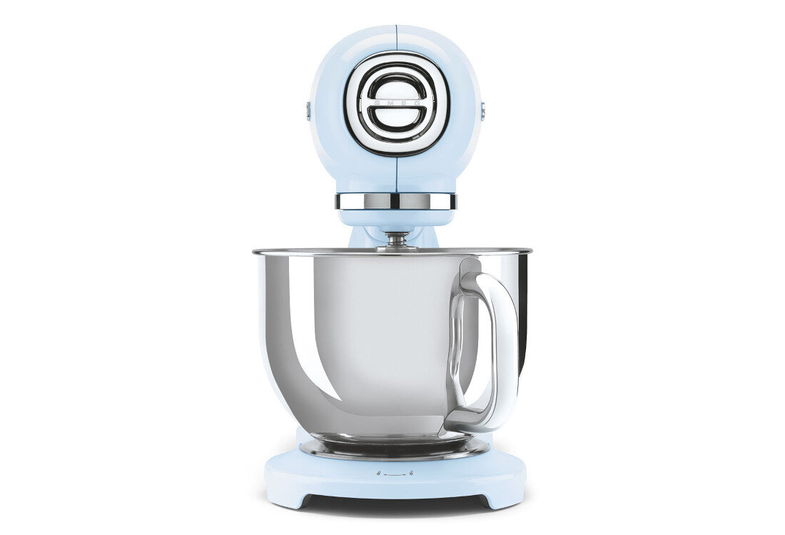 Robot kuchenny planetarny SMEG SMF05PBEU 1000W Błękitny Wygodna odchylana głowica Odchylana głowica  Mechanizm sprężynowy 