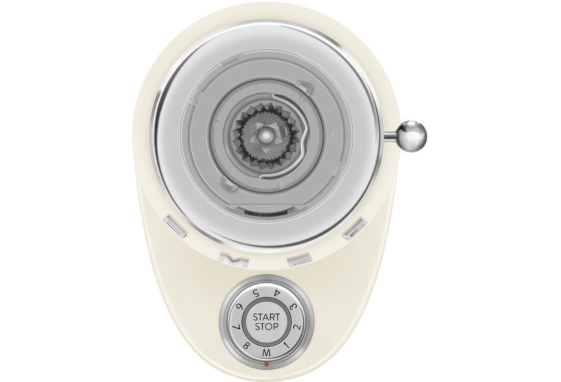 Młynek do kawy SMEG CGF03CREU Kremowy Precyzyjne mielenie Stożkowe żarna ze stali nierdzewnej kontrola dopasowanie kawa wygoda komfort